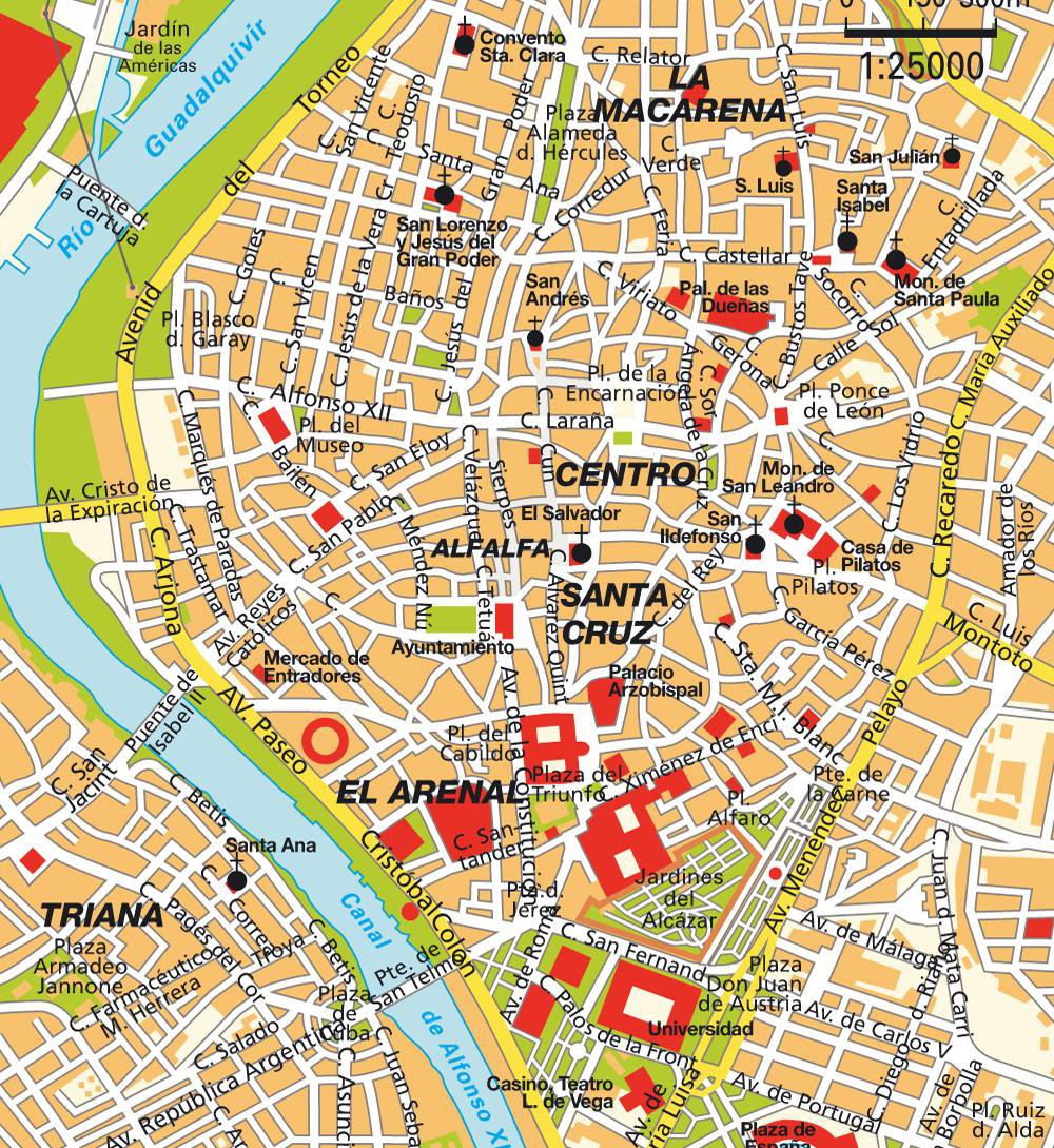 Карты Севильи Испания Подробная карта Севильи на русском языке с