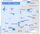 Карта окрестностей Сен Тропе (Прованс, Франция)