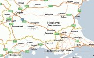 карта расположения города Хасково