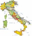 Карта с Италии с основными курортами