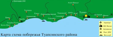 Карта побережья Туапсинского района