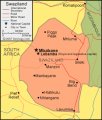 Лобамба на карте Свазиленда