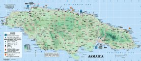 Подробная карта Ямайки
