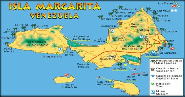 Карта пляже Маргариты