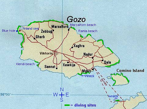 Карты Гозо (о. Мальта). Подробная карта Гозо на русском языке с отелями идостопримечательностями