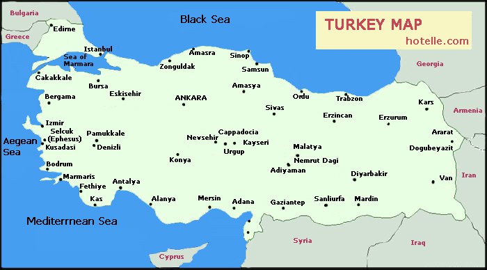 Карты Каппадокии (Турция). Подробная карта Каппадокии на русском языке сотелями и достопримечательностями