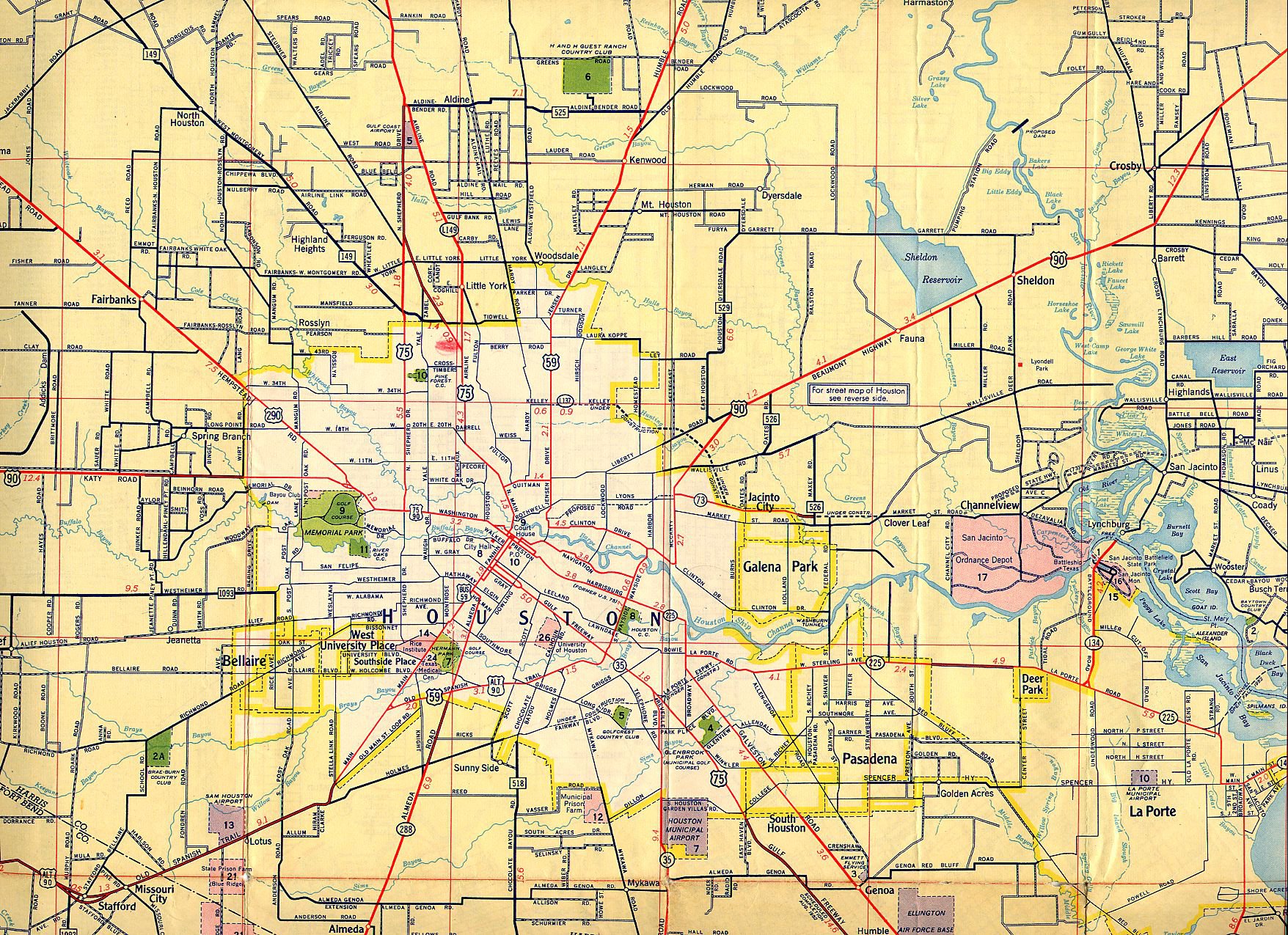 карта города Хьюстон.
