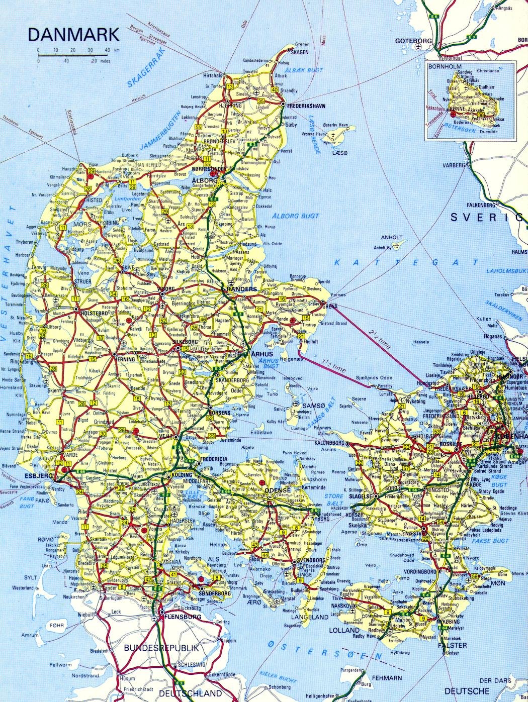 Карты Дании. Подробная карта Дании на русском языке с курортами и отелями