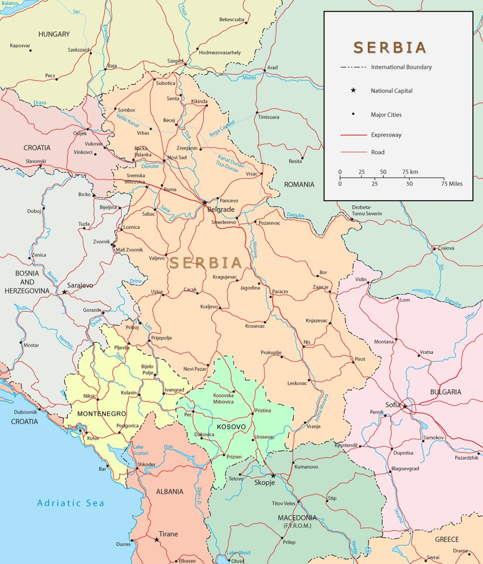 Сербия граничит с какими. Сербия Полит карта. Сербия с картой!. Сербия с кем граничит карта. Географическая карта Сербии.