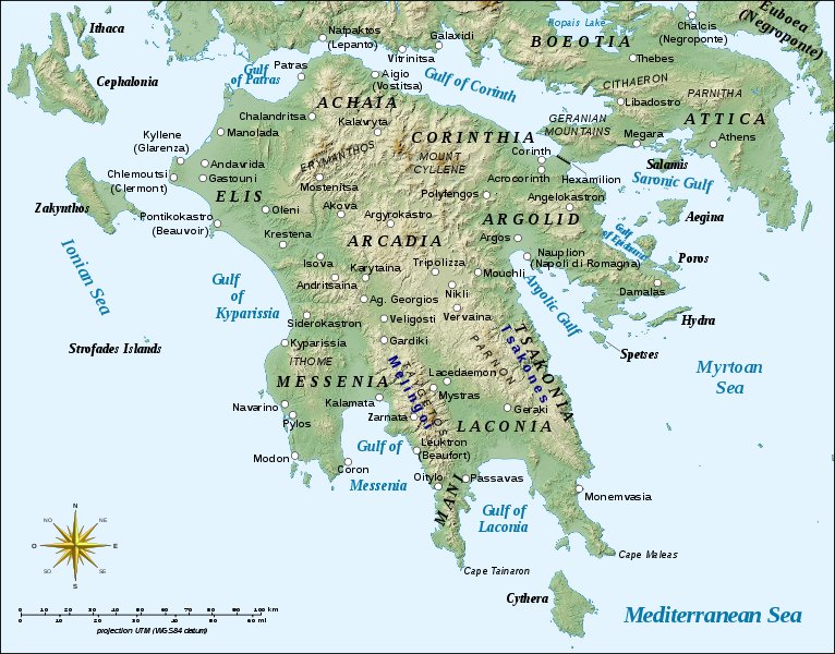 Полуостров пелопоннес на карте древней греции сколько стоит боржоми в грузии