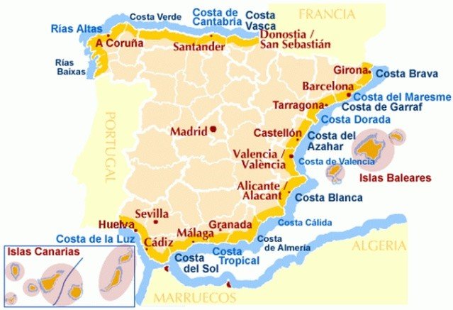 Коста дель маресме карта