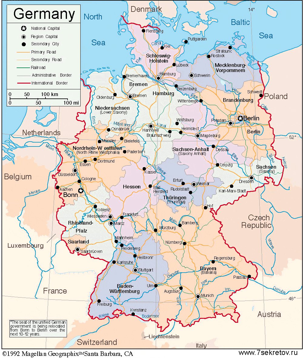 Карта германии с городами на русском подробная. Географическая карта Германии. Карта Германии географическая с городами. Границы Германии на карте. Подробная карта Германии.
