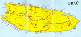 карта острова Брач
