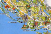 карта курорта  Шибеник- Средняя Далмация