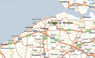 карта расположения города Брюгге