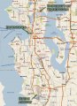 карта расположения города Сиэтл