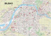 Подробная карта Бильбао с улицами и домами