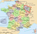 Эльзас и Лотарингия на карте Франции