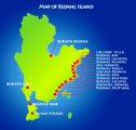 Карта острова Реданг с отелями