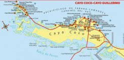 Карта островов Кайо Гильермо и Кайо Коко